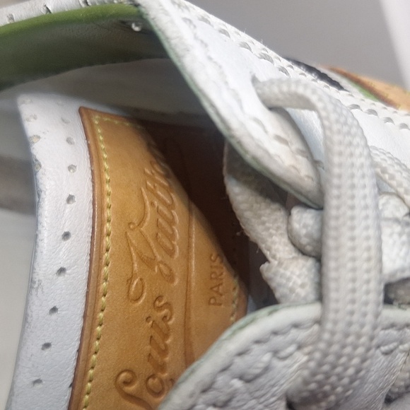 Louis Vuitton White Perforated Leather Bastia Sneakers Size Mens 7 - Picture 13 of 15